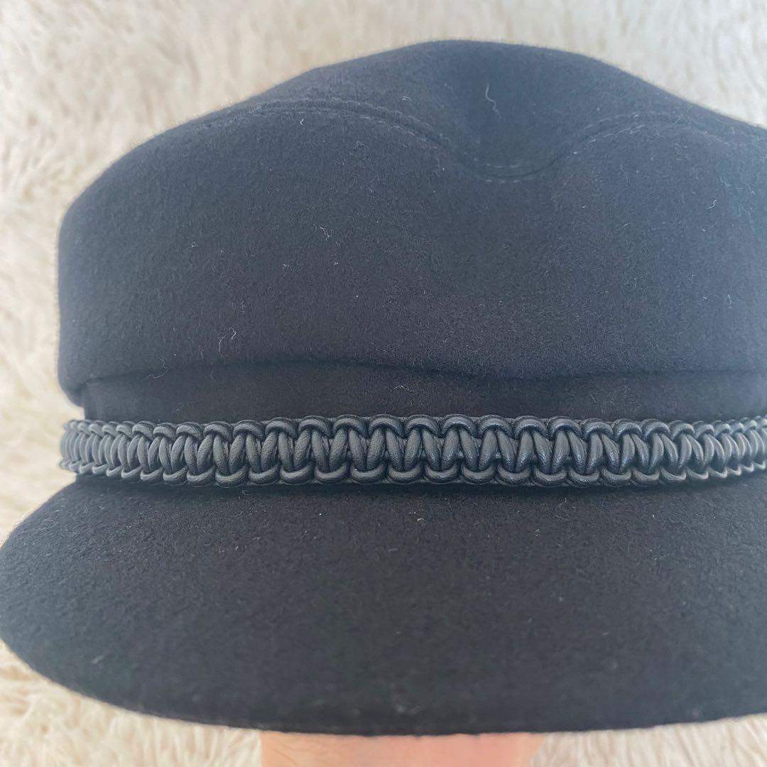 HERMES♡エルメス ドーヴィル 57 カシミヤキャスケット ブラック 帽子