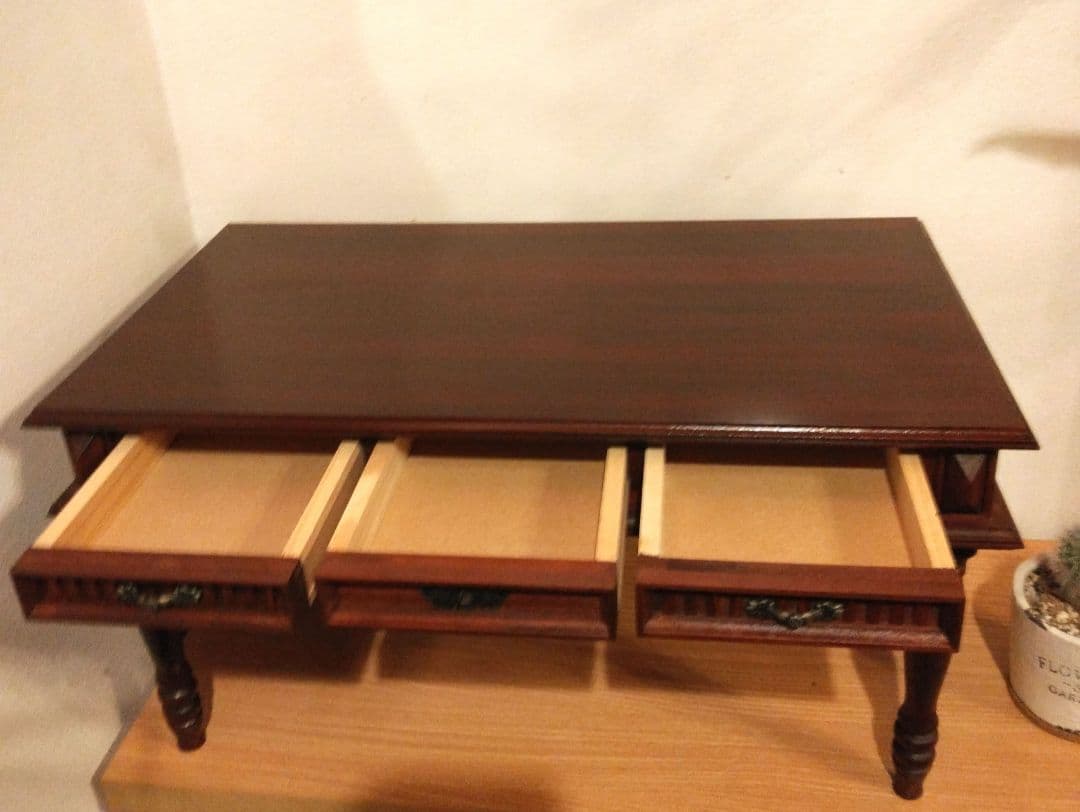 【一点もの】 高級 木製 西洋アンティーク ミニデスク　 引き出し付