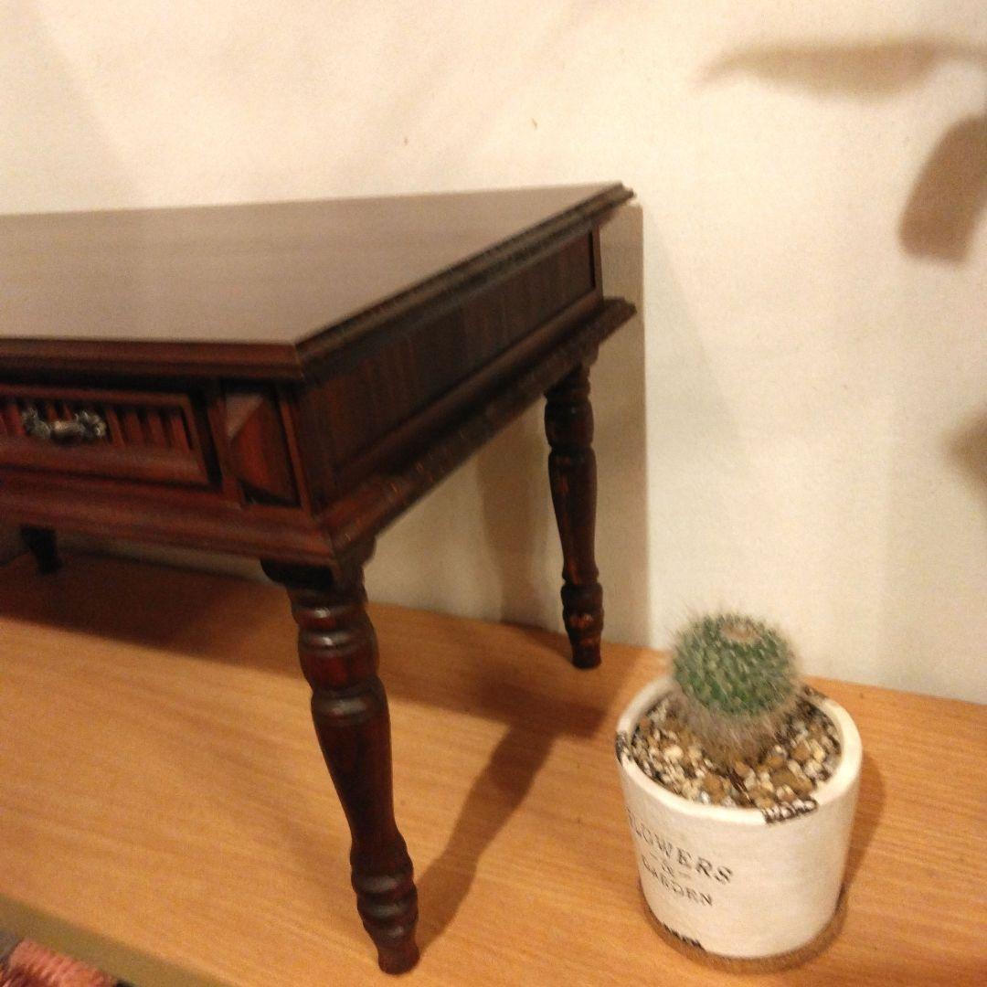 【一点もの】 高級 木製 西洋アンティーク ミニデスク　 引き出し付