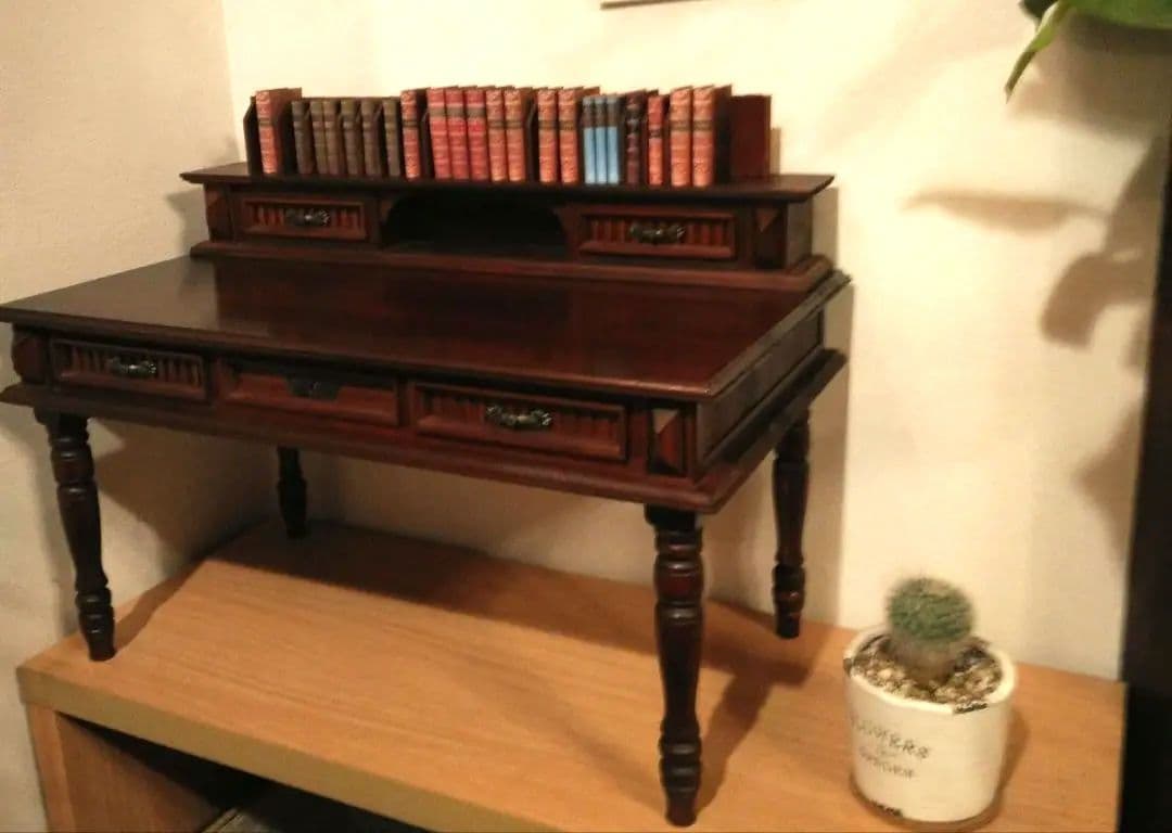 【一点もの】 高級 木製 西洋アンティーク ミニデスク　 引き出し付