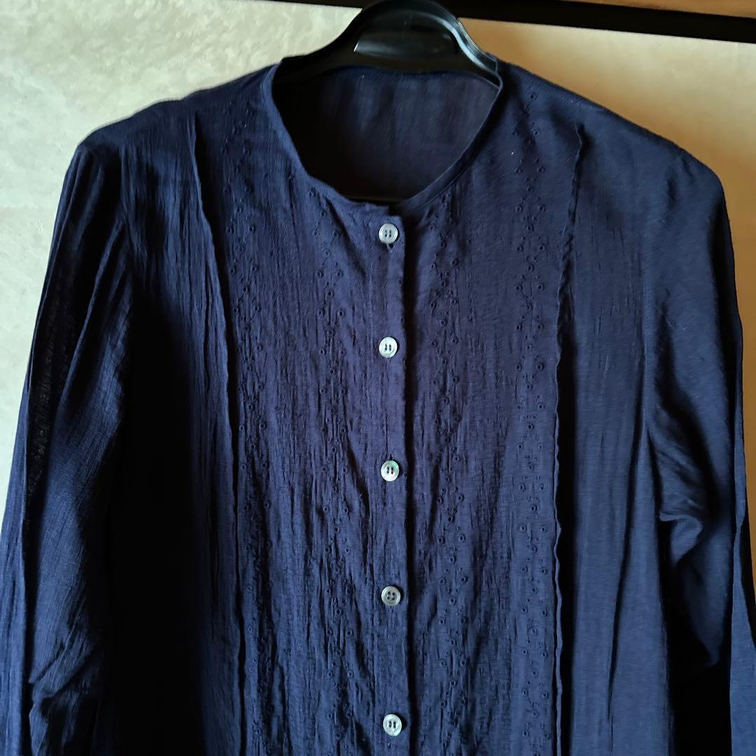 ★群言堂★登美　濃紺チュニック　麻