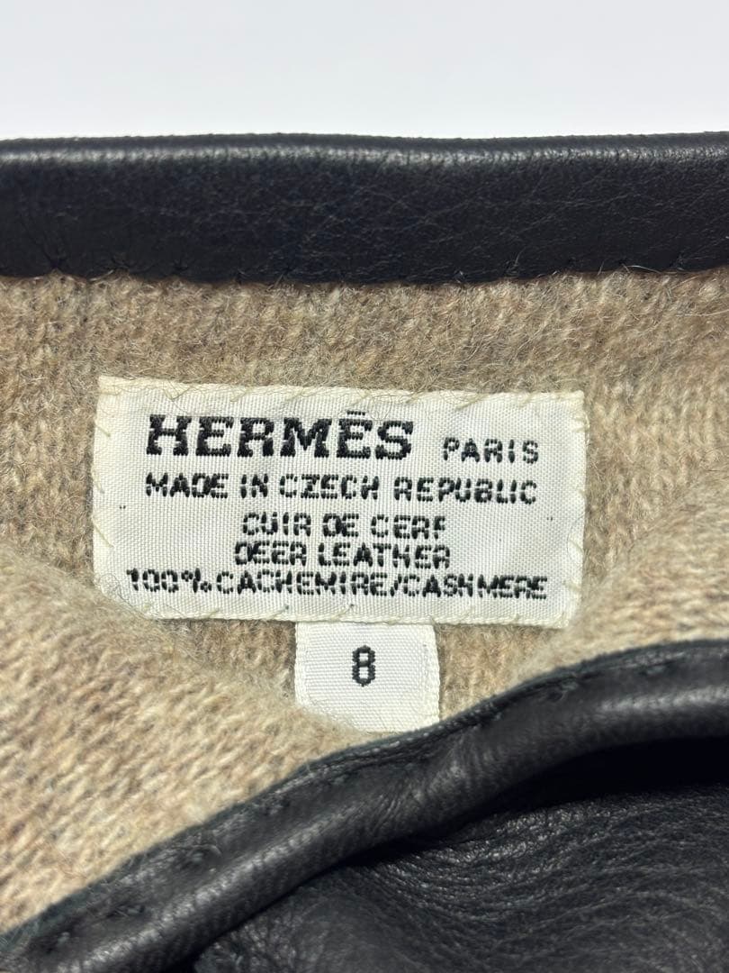 HERMES エルメス グローブディアスキン カシミヤ 革手袋