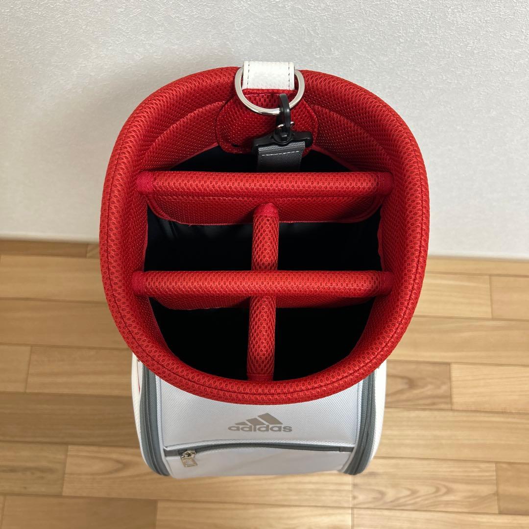 adidas キャディバッグ ホワイト/グレー/レッド