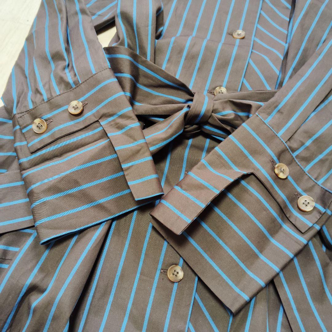 ヴィヴィアン　変形ワンピース　ストライプ　アシンメトリー　リボン　タグ付新品　M