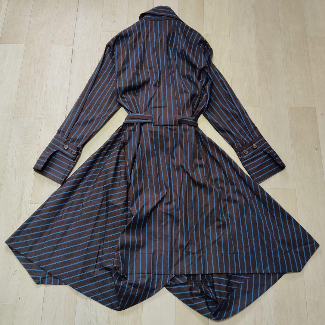 ヴィヴィアン　変形ワンピース　ストライプ　アシンメトリー　リボン　タグ付新品　M