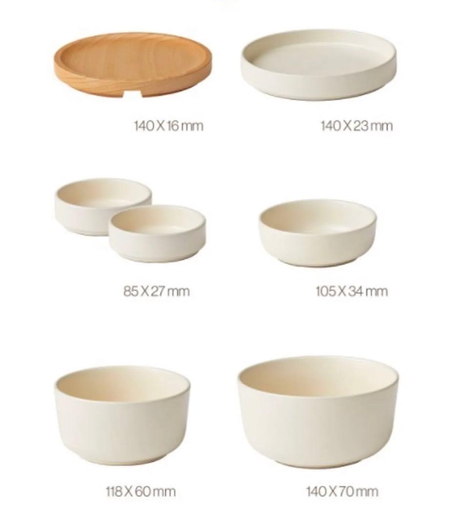 韓国　モドリ　お皿セット　2セット　ベージュ　ミニマリスト　コンパクト収納