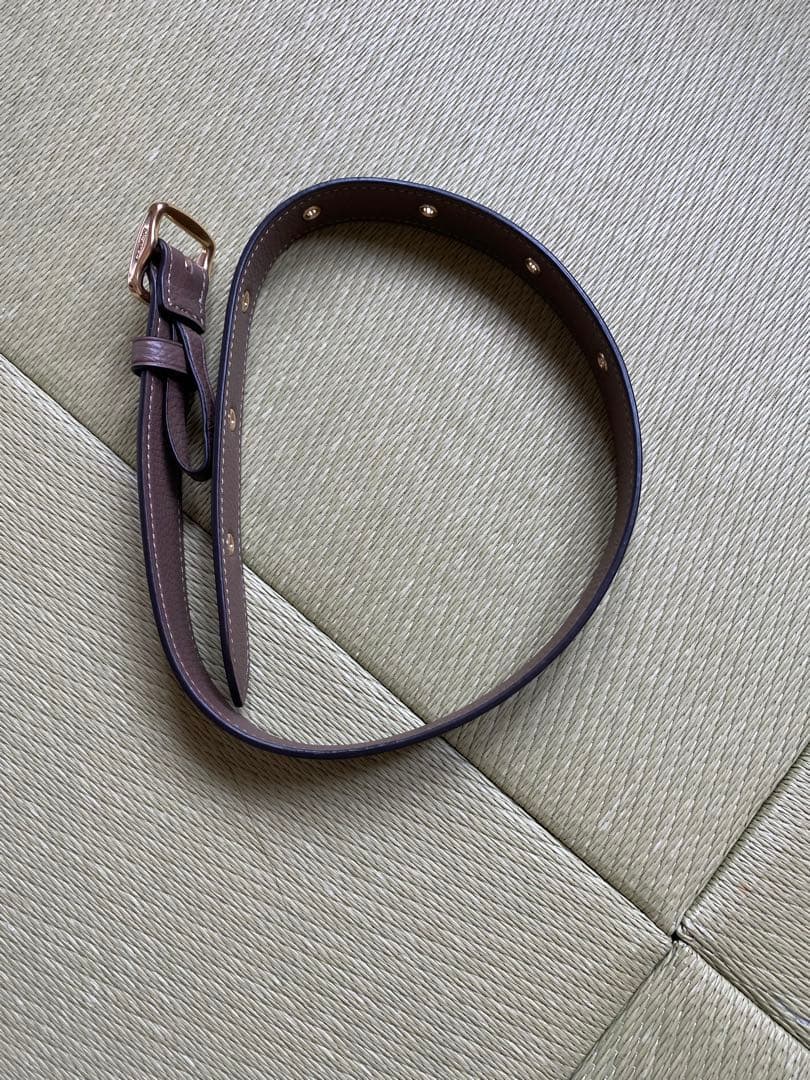 ママさん専用COACH ブラウンレザーショルダーバッグ