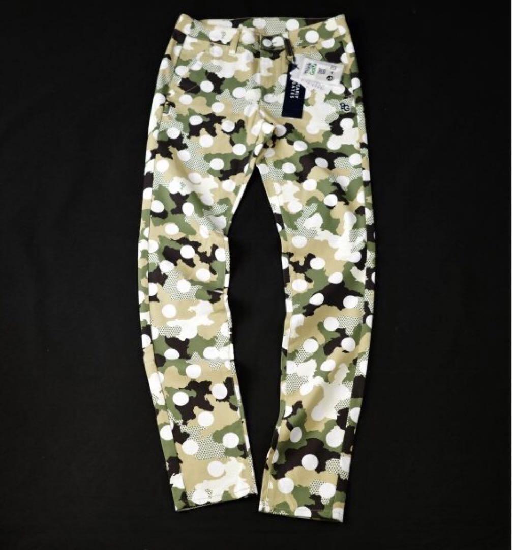 【PEARLY GATES】レディース ドットカモ柄ストレッチロングパンツ0番S