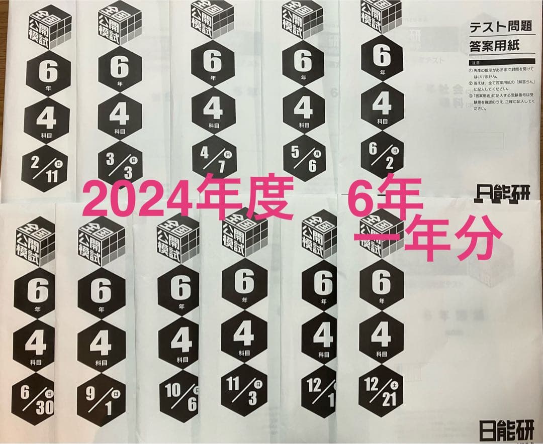 日能研　公開模試　2024年度　6年生　一年分　最新
