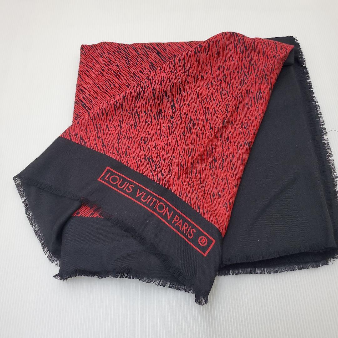 Louis Vuitton 赤黒 ストール ショール