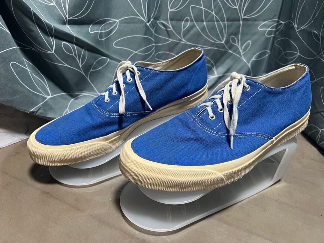 BEAMS 青 キャンバス スニーカー