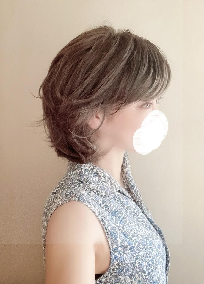 シャポード　ハーフハンドメイド　ソフトカールウェーブショート　アッシュブラウン