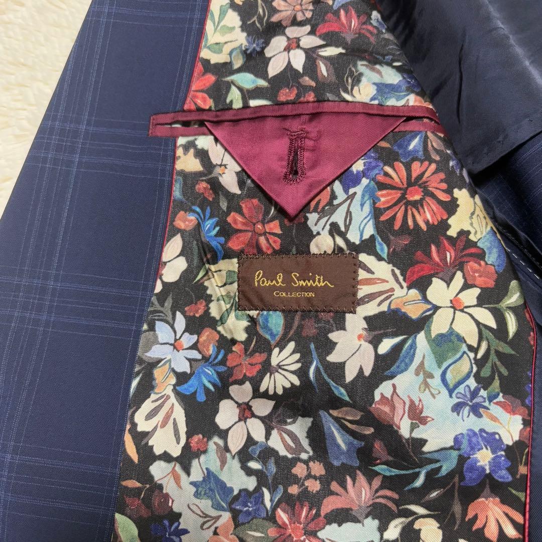 【美品】Paul Smith テーラードジャケット カノニコ　裏地花柄 L 紺色