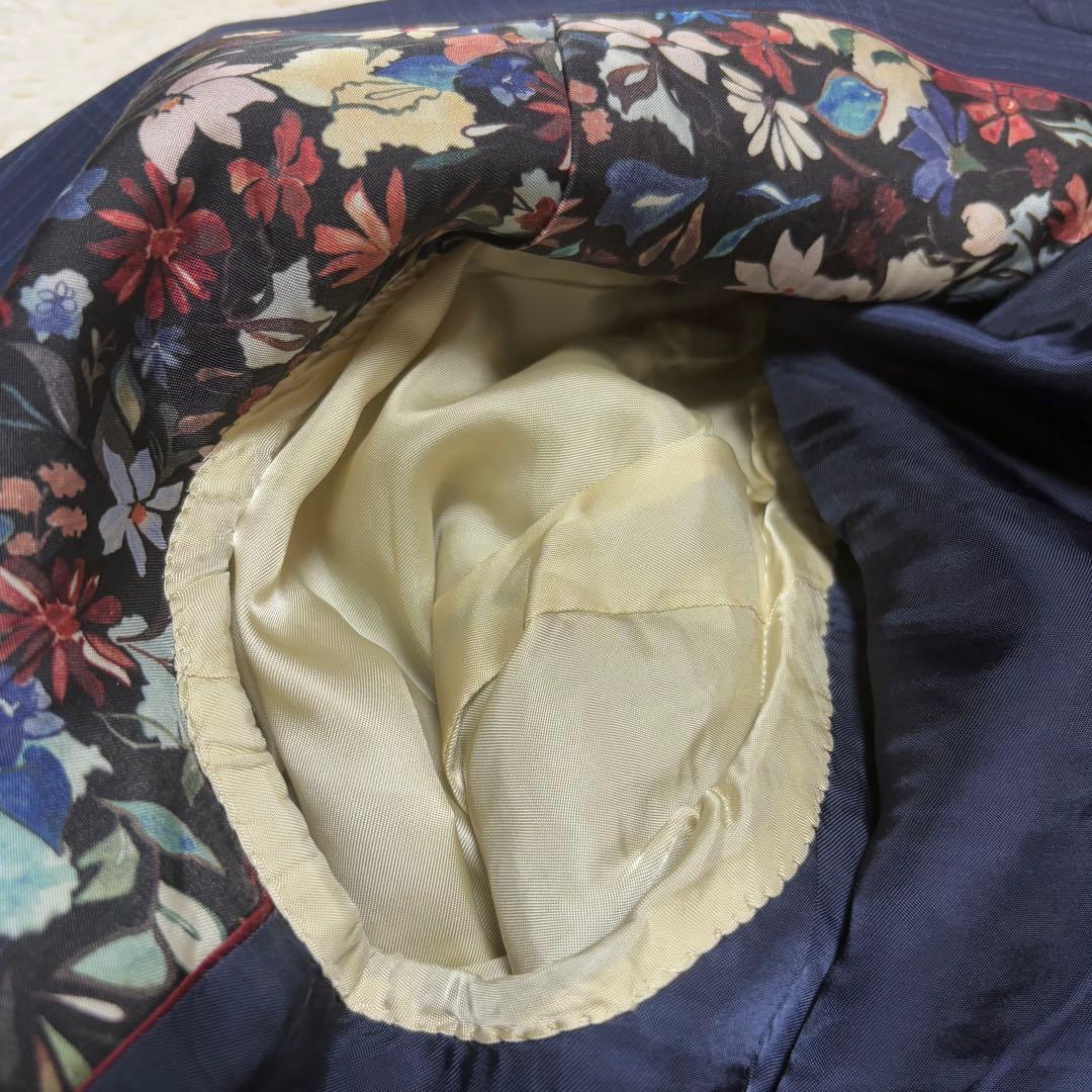 【美品】Paul Smith テーラードジャケット カノニコ　裏地花柄 L 紺色