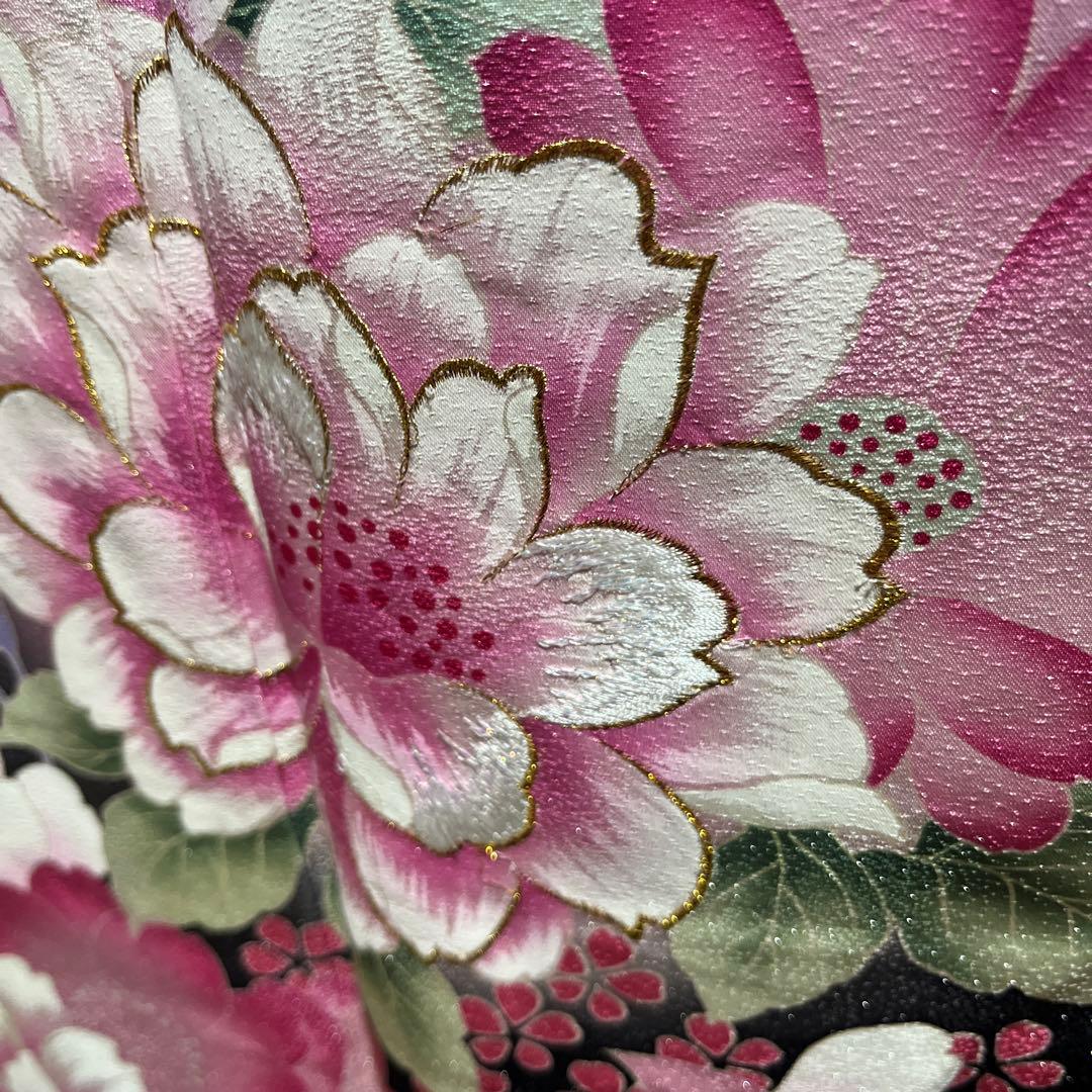 振袖　正絹　成人式　黒