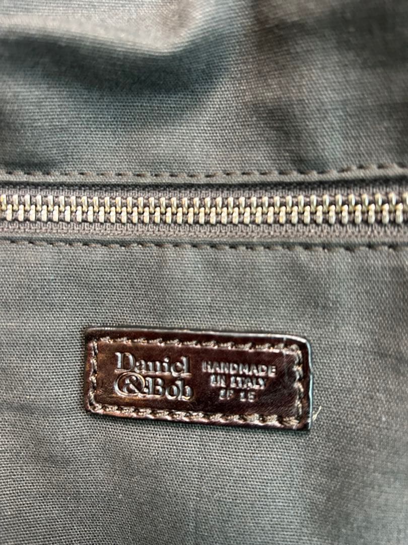 Daniel&Bobダークブラウン レザー ボストンバッグ