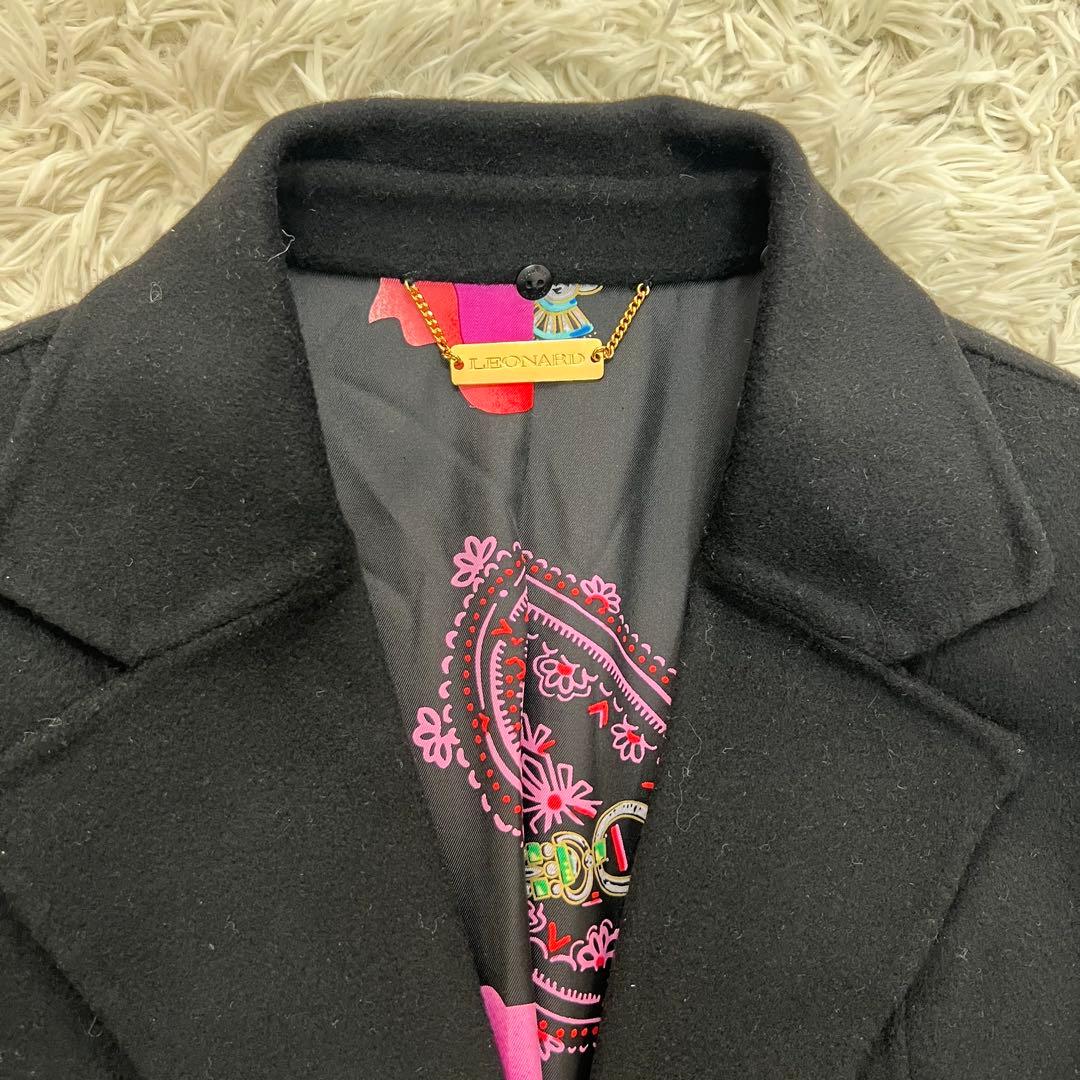 レオナール LEONARD カシミヤ100 テーラード 花柄 ジャケット