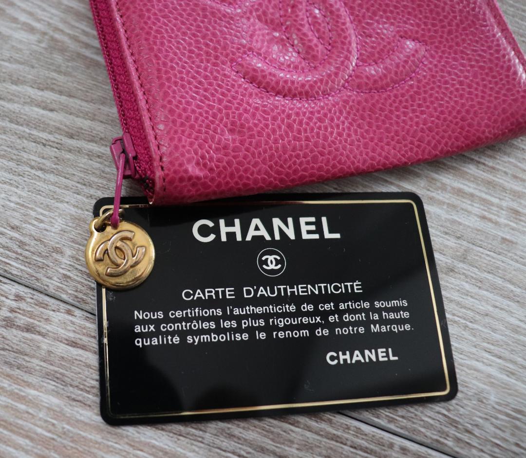 【正規品】美✨ビンテージCHANELキャビアスキン⭐︎ラウンドファスナーキーケース