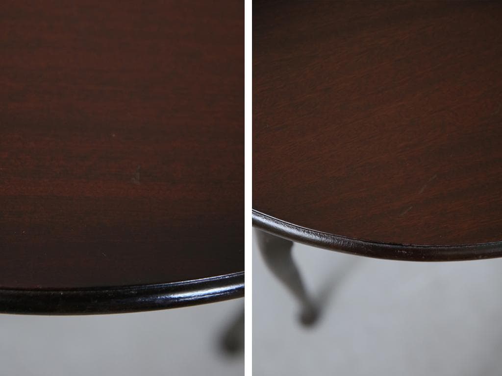 英国アンティーク猫脚ネストテーブル3台/木製机/サイドテーブル(92-238)