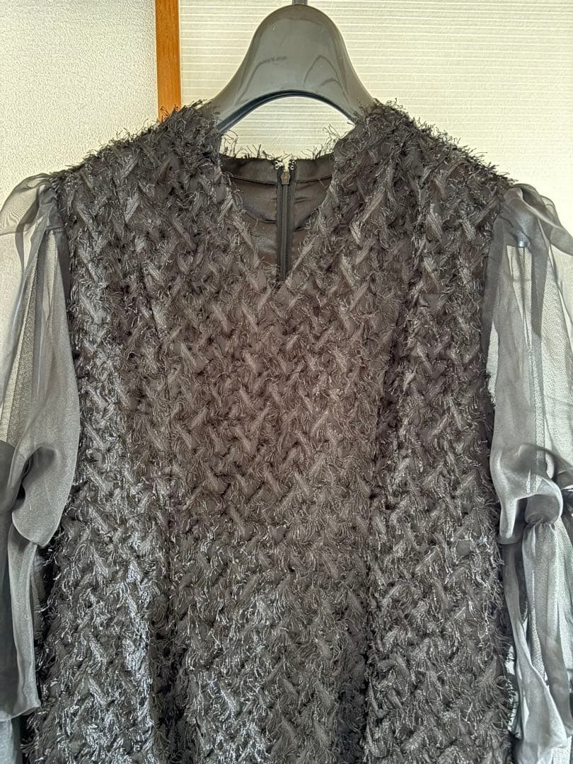 新品Dorry Doll ドリードール　デザインスリーブシャギードレス　M