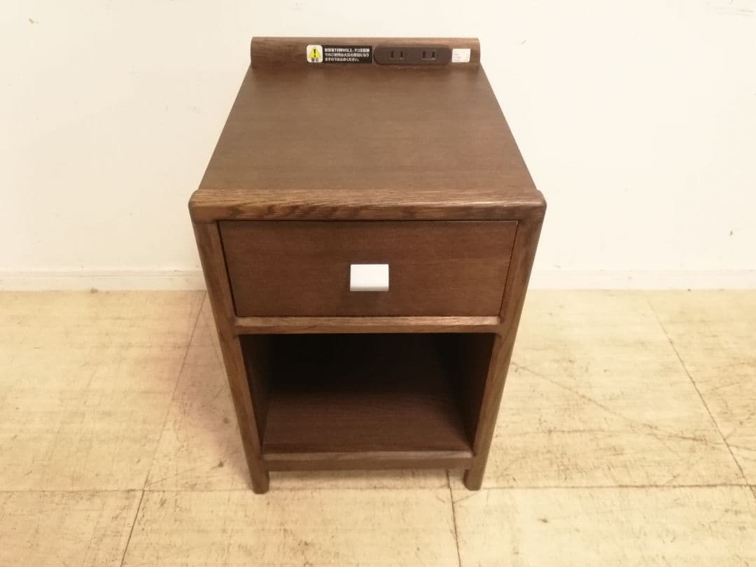 美品 カリモク家具 モダン ナイトテーブル モカブラウン AU8450