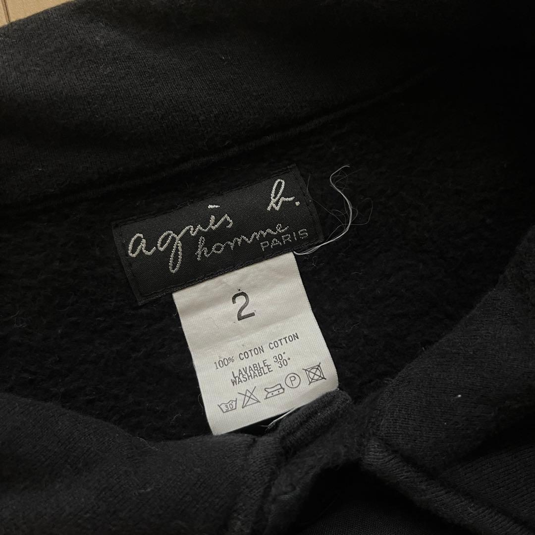 90s agnes b homme スウェットカバーオール ブラックモールスキン