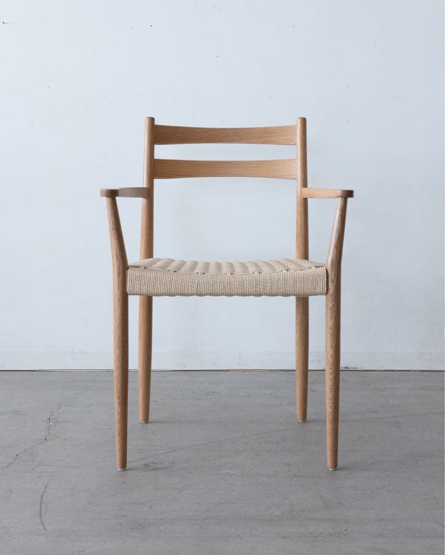 【新品未使用】アームチェア_オーク×ペーパーコード