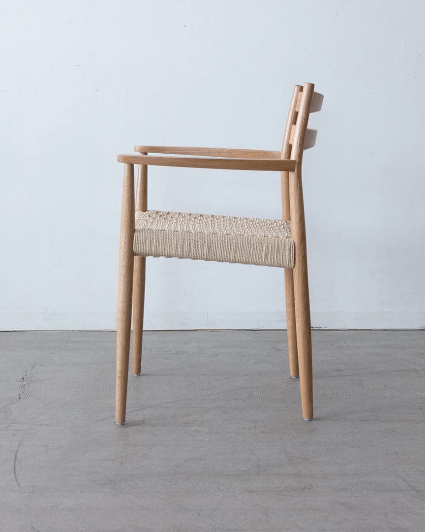 【新品未使用】アームチェア_オーク×ペーパーコード