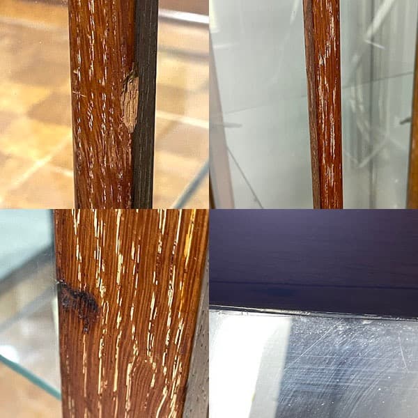 関西限定　送料別　イギリスビンテージ　木製ガラスキャビネット ライト付き　飾り棚