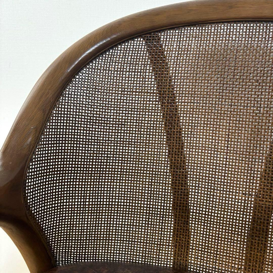 karimoku カリモク 籐 ラタン 木製 ダイニングチェア 昭和レトロ