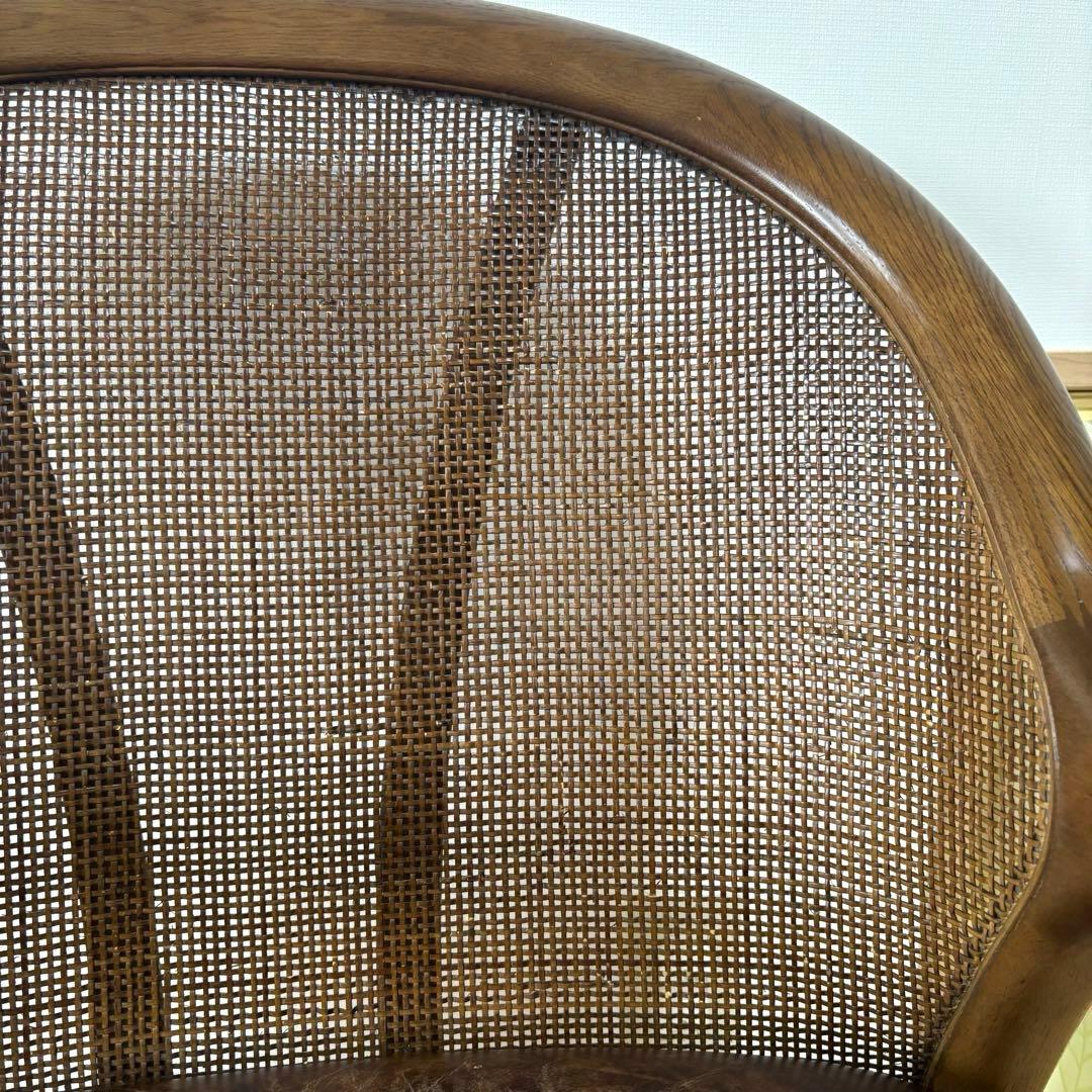 karimoku カリモク 籐 ラタン 木製 ダイニングチェア 昭和レトロ