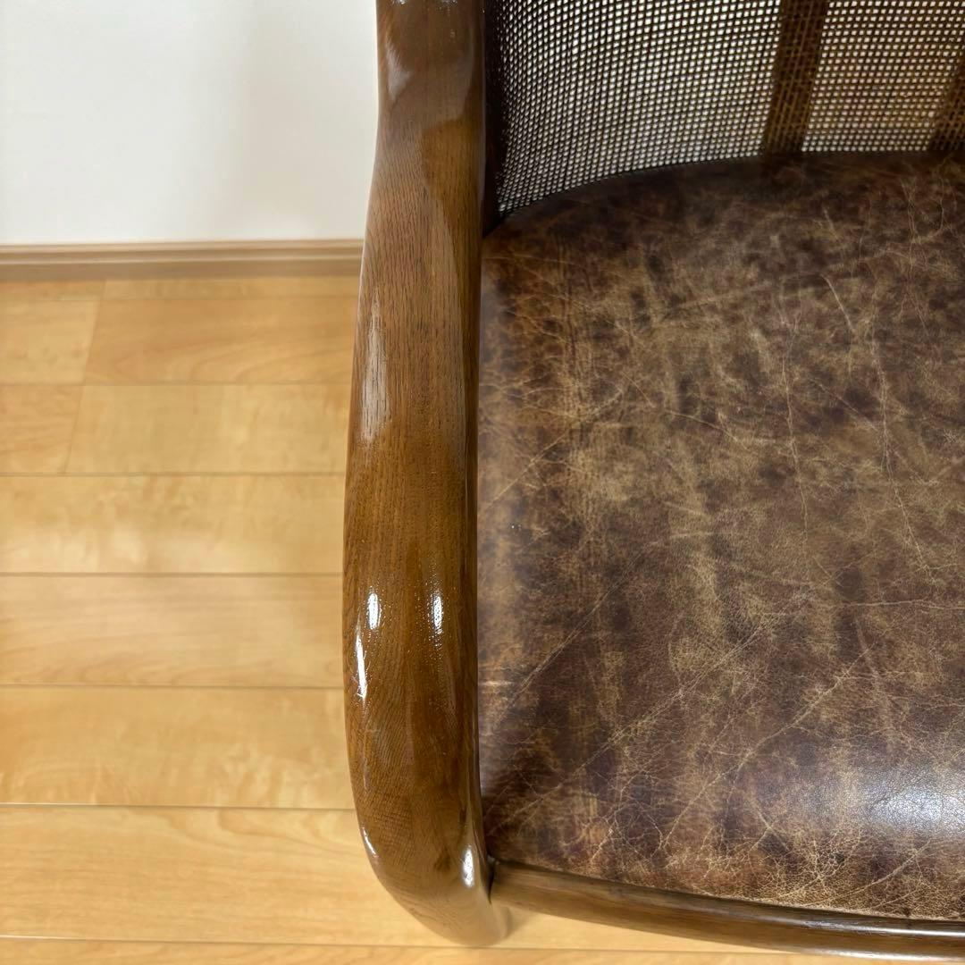 karimoku カリモク 籐 ラタン 木製 ダイニングチェア 昭和レトロ