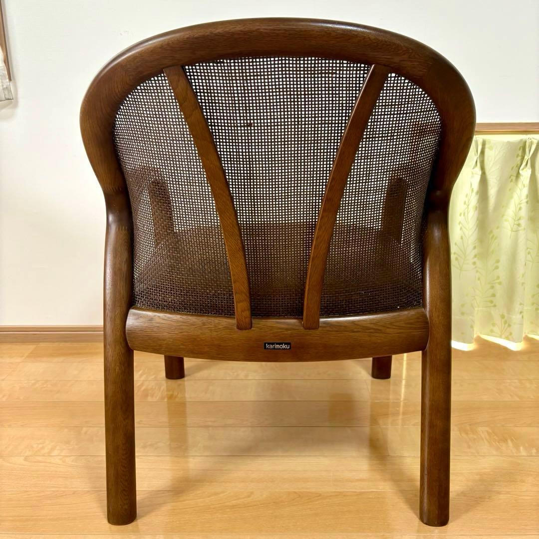 karimoku カリモク 籐 ラタン 木製 ダイニングチェア 昭和レトロ