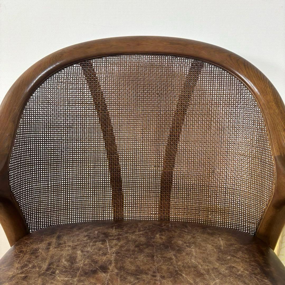 karimoku カリモク 籐 ラタン 木製 ダイニングチェア 昭和レトロ