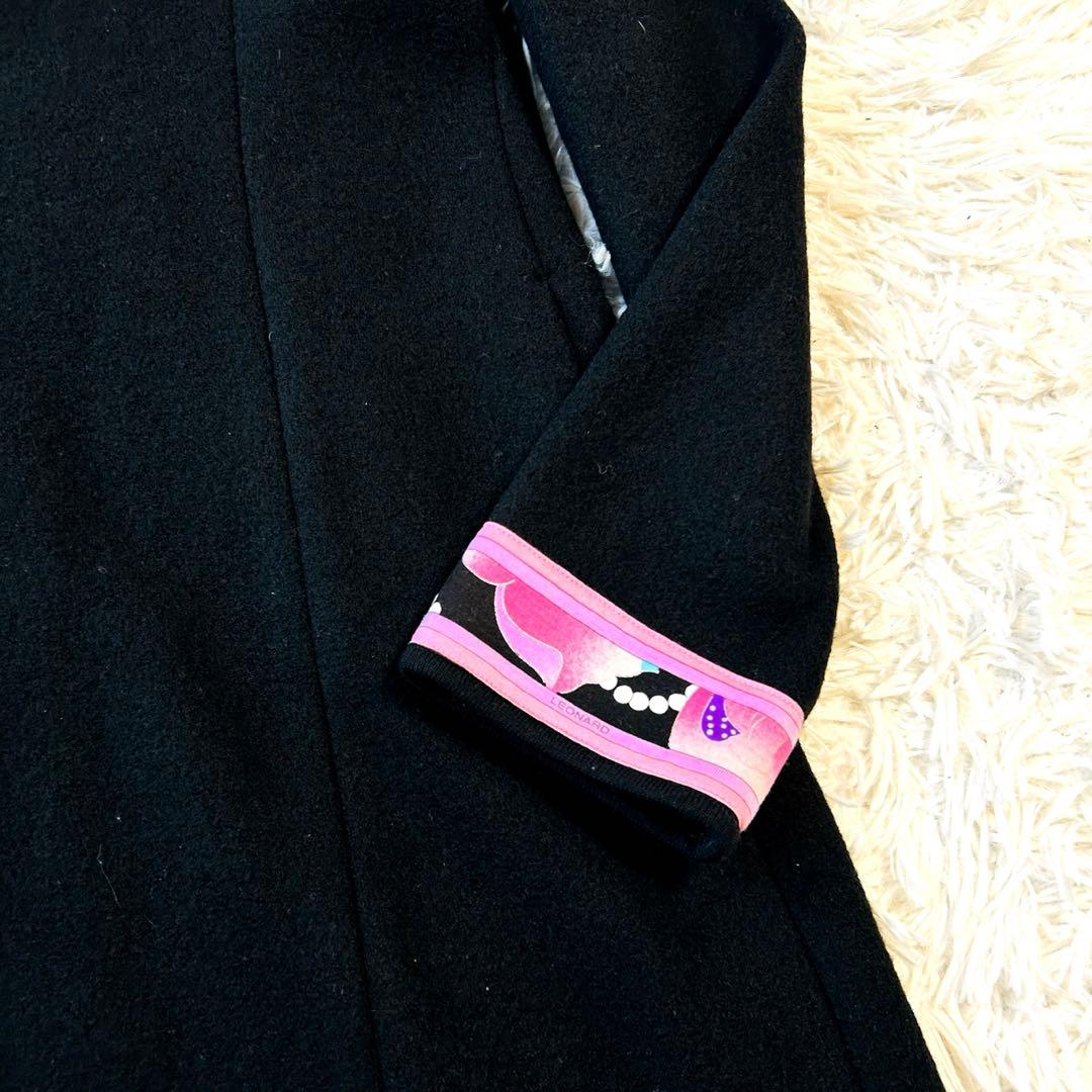 レオナール LEONARD ロングコート 裾ファー 襟ファー フォックスファー