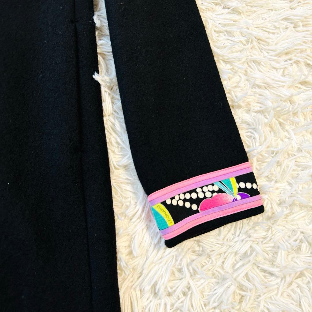 レオナール LEONARD ロングコート 裾ファー 襟ファー フォックスファー