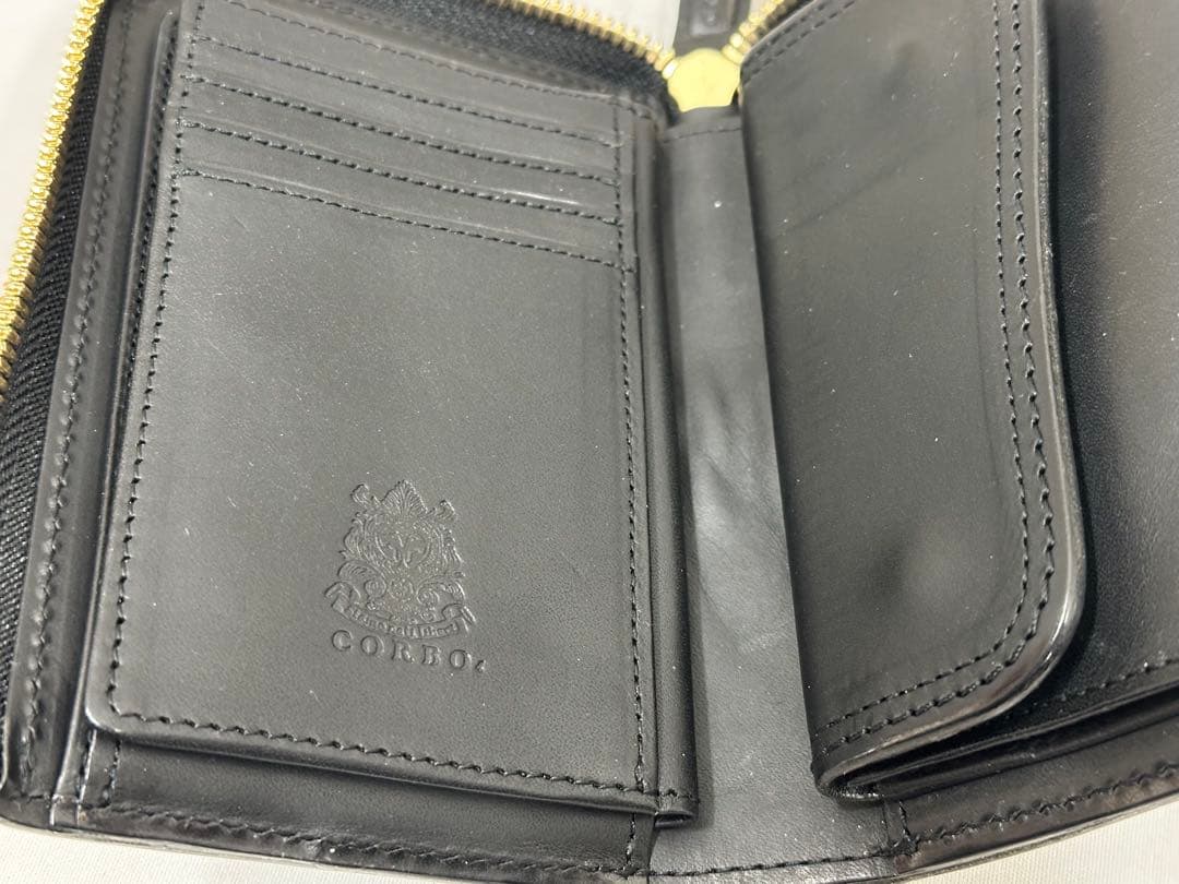 CORBOコルボ SLATE スレートL字ファスナー財布 ブラック黒