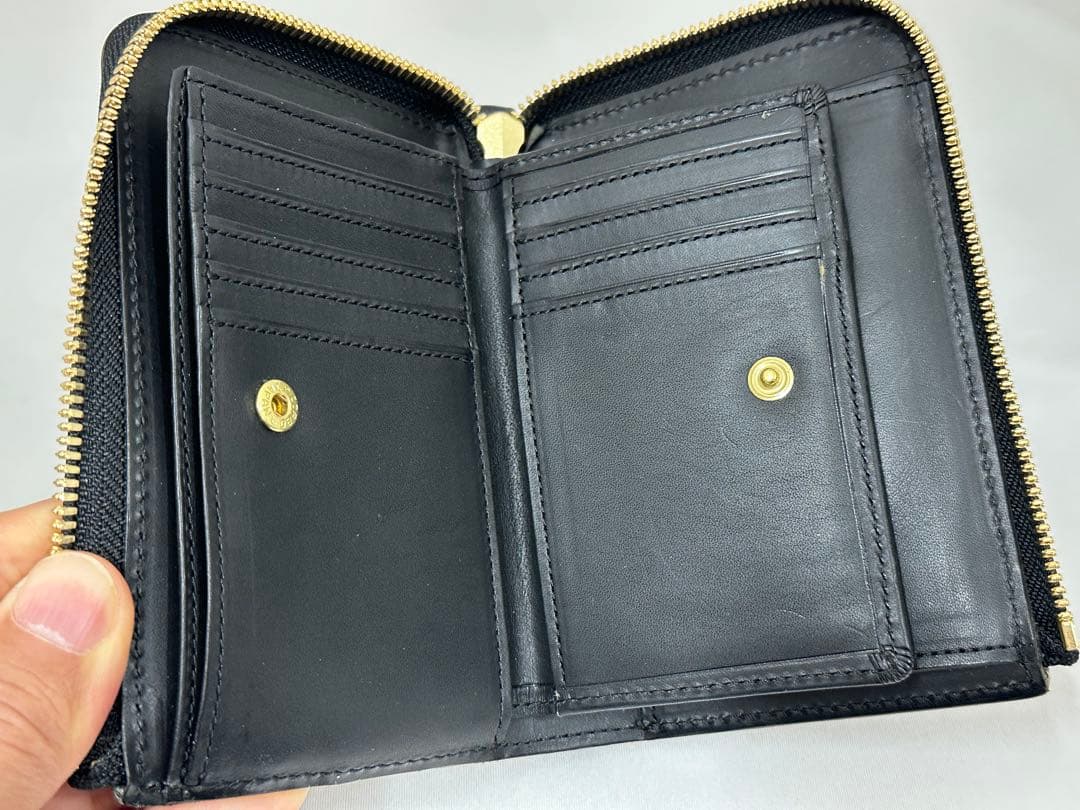 CORBOコルボ SLATE スレートL字ファスナー財布 ブラック黒