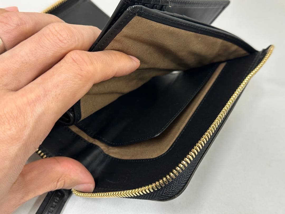 CORBOコルボ SLATE スレートL字ファスナー財布 ブラック黒