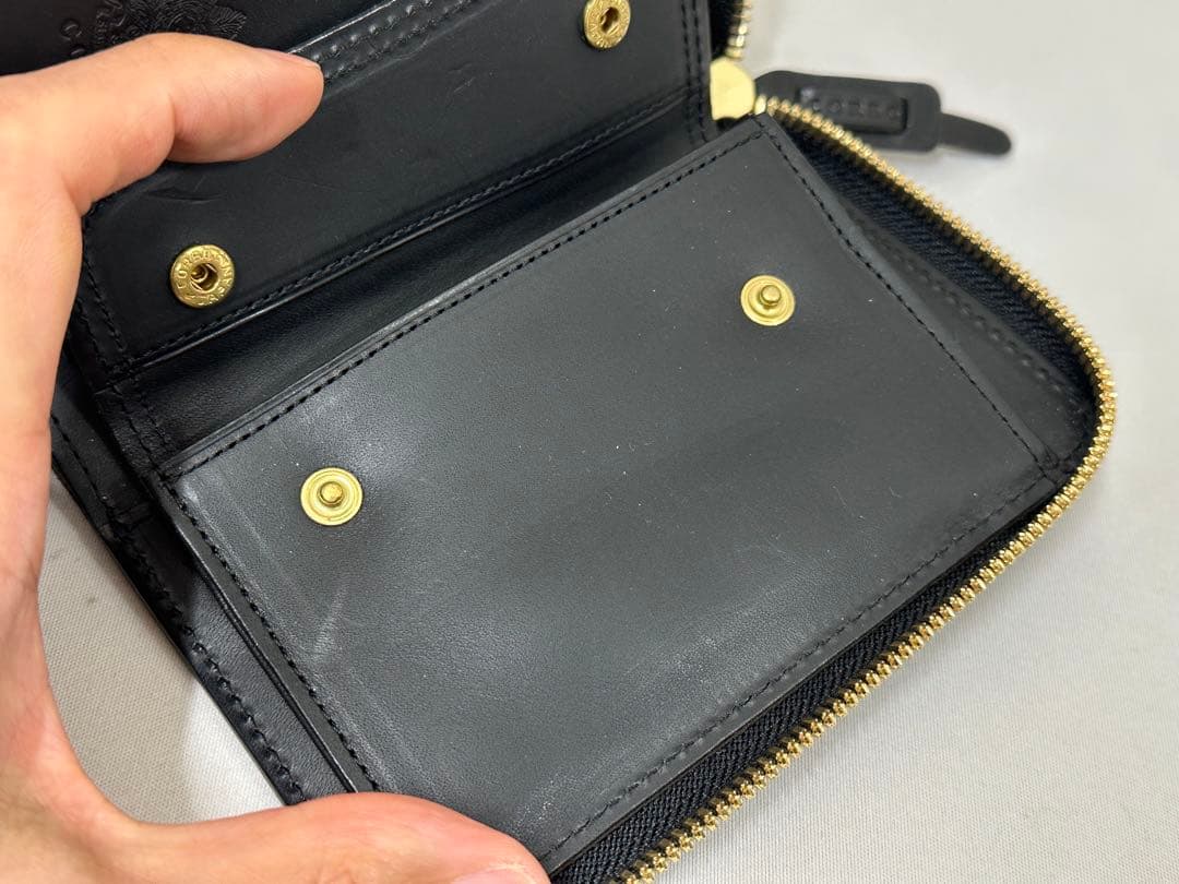 CORBOコルボ SLATE スレートL字ファスナー財布 ブラック黒