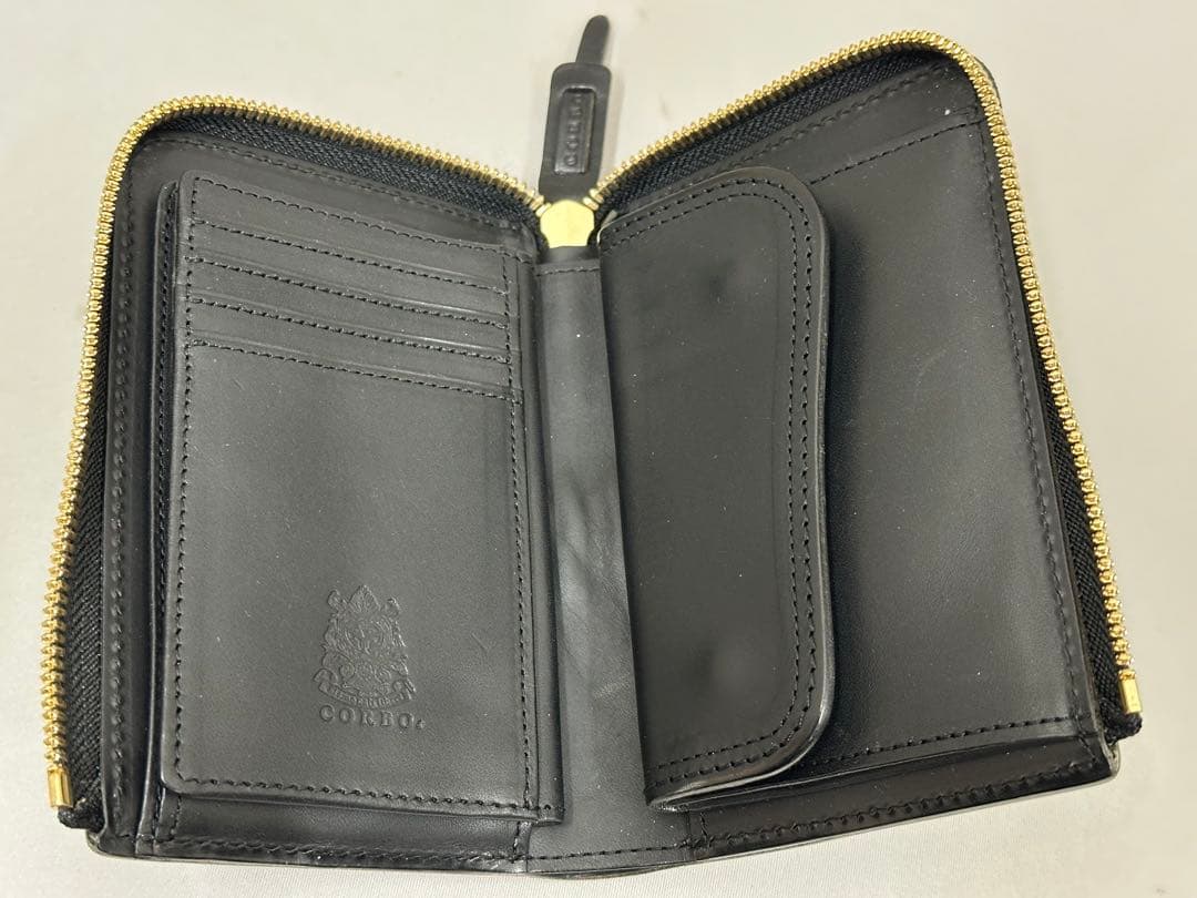 CORBOコルボ SLATE スレートL字ファスナー財布 ブラック黒