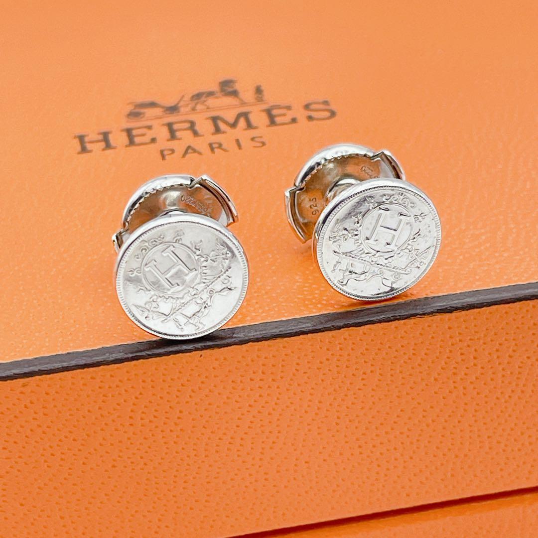 HERMES ピアス　エクスリブリス　TPM シルバー925 箱付き