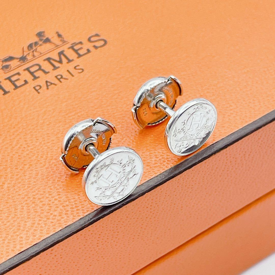 HERMES ピアス　エクスリブリス　TPM シルバー925 箱付き