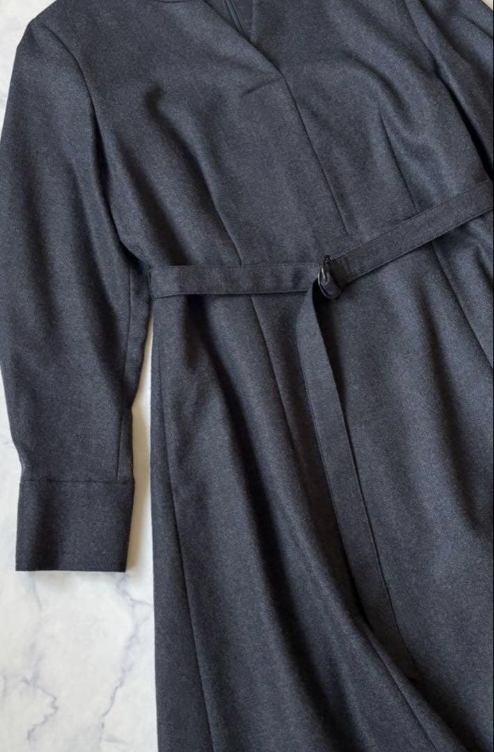 美品　23区　ウールジョーゼット フィットアンドフレア ワンピース　L 40