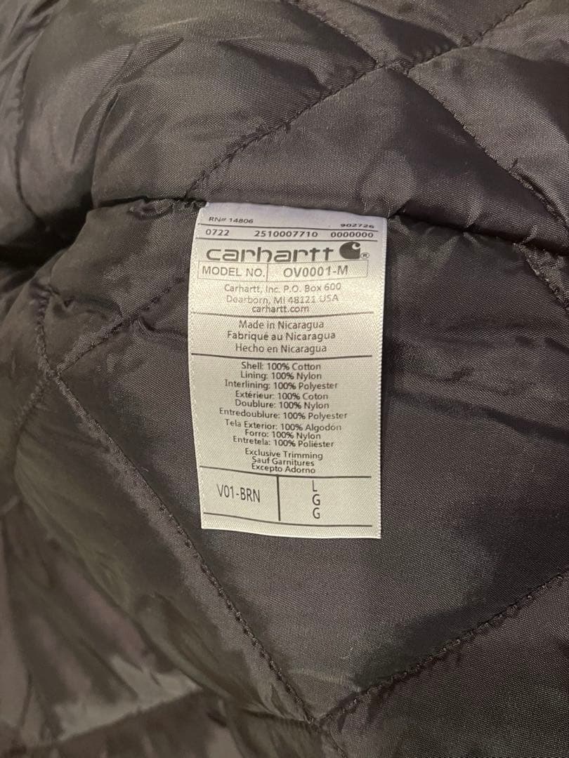 【美品】Carhartt カーハート CARHARTT ダックダウンベスト　L