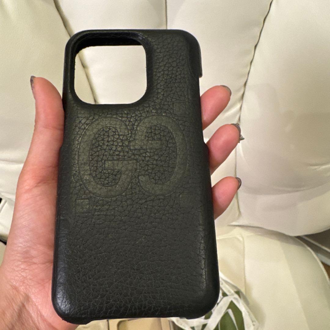 GUCCI iPhone15proケース ブラックGG柄