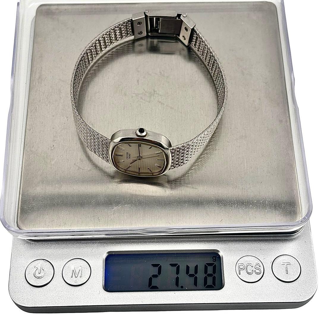 【稼働】 クレドール 腕時計 1421-5021 白文字盤 新品電池 女性