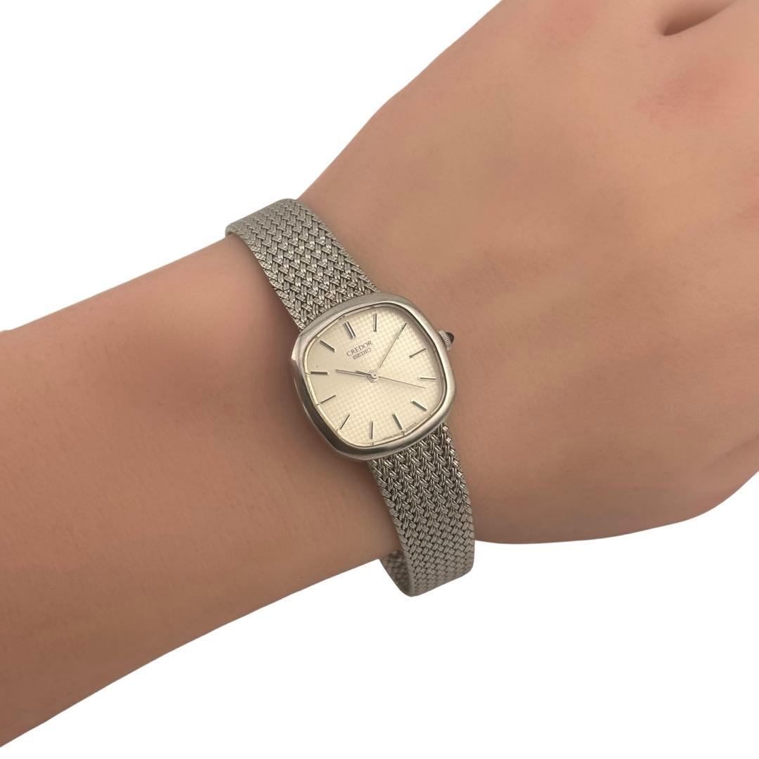 【稼働】 クレドール 腕時計 1421-5021 白文字盤 新品電池 女性