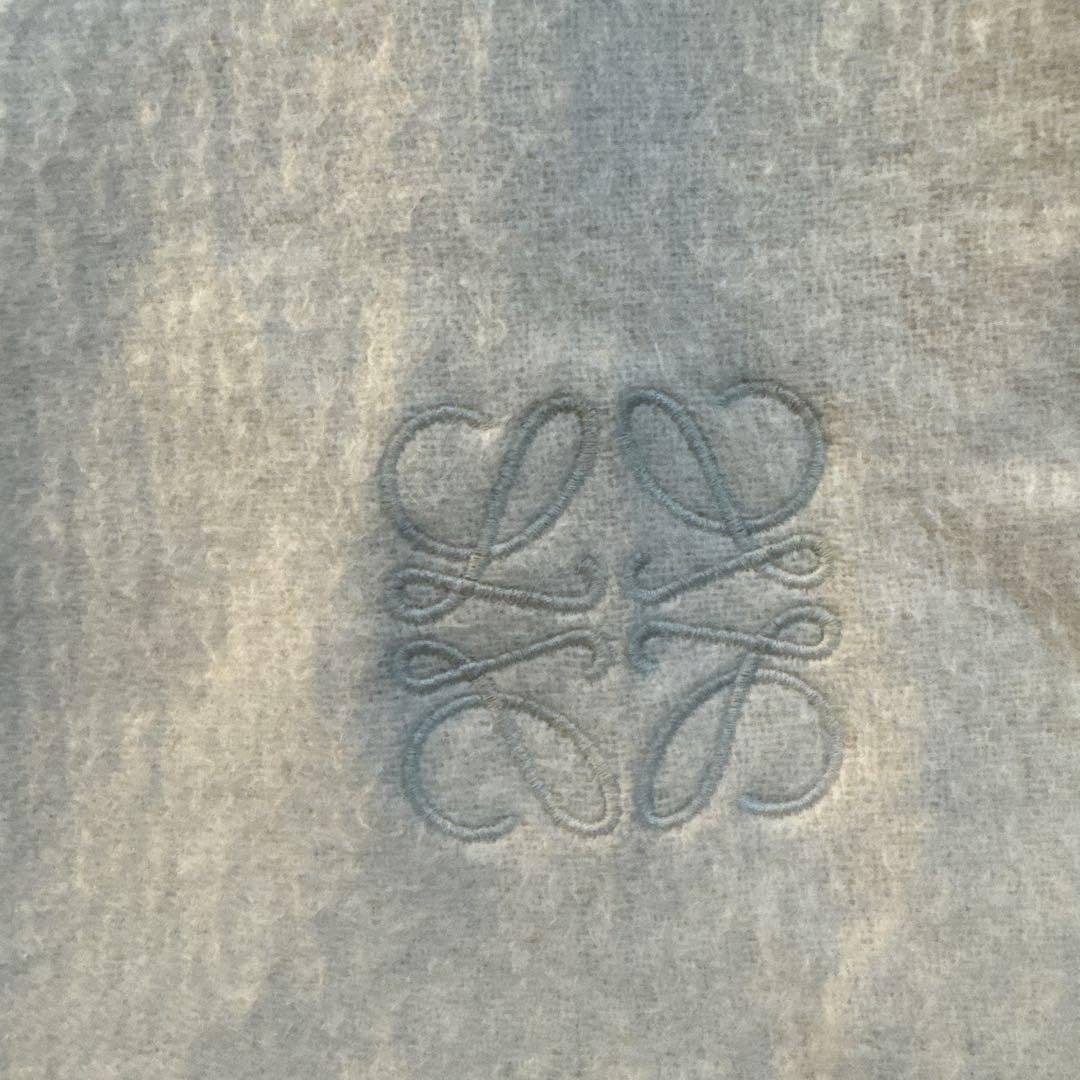 LOEWE マフラー　バイカラー ホワイト/ベージュ