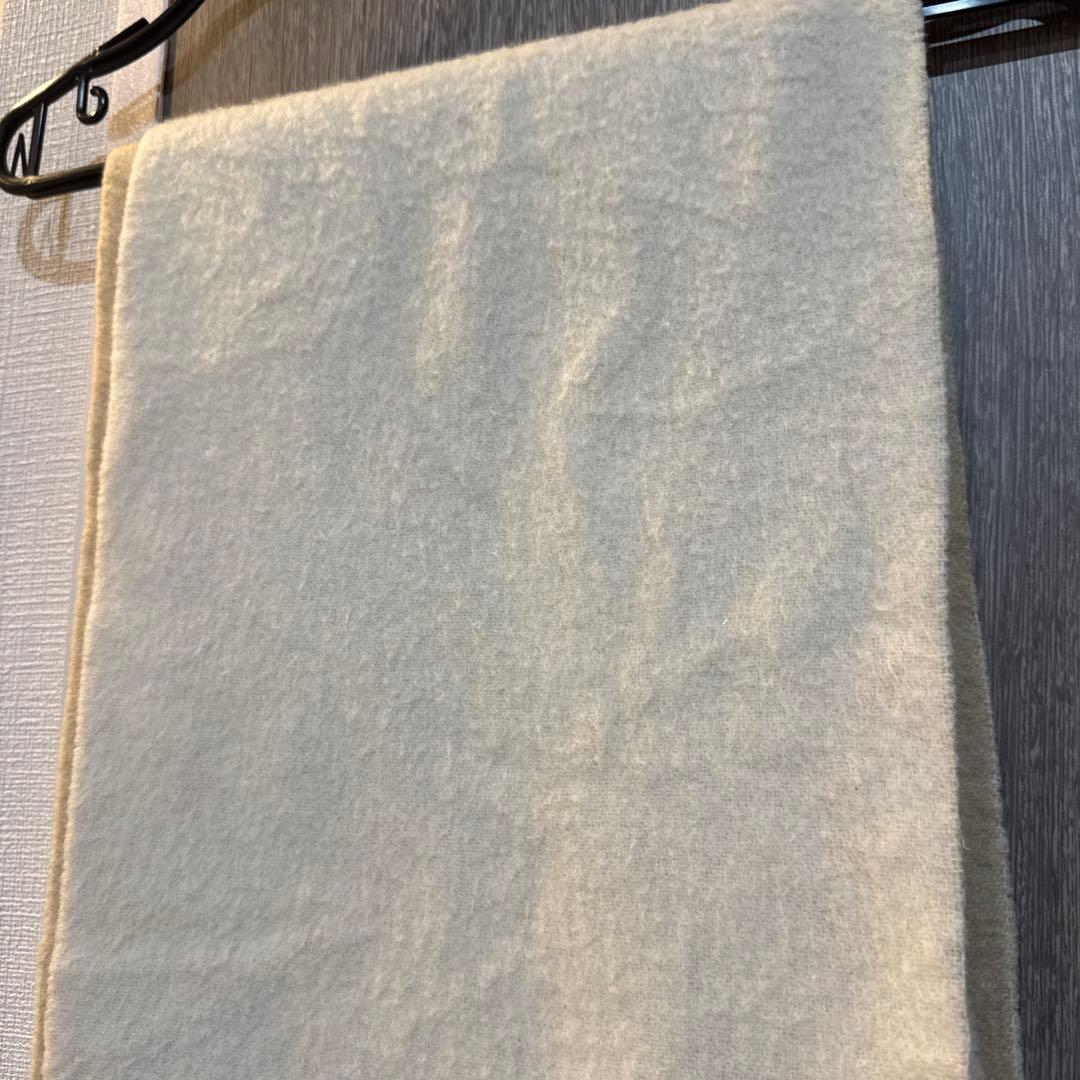 LOEWE マフラー　バイカラー ホワイト/ベージュ